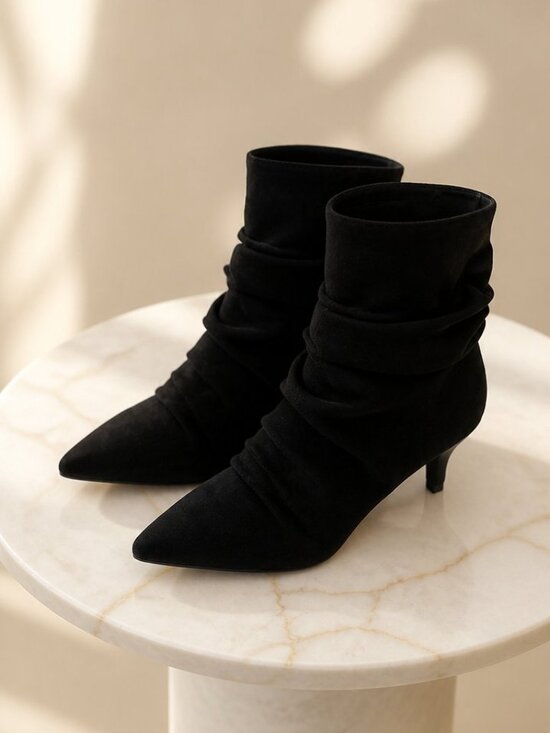 Journee Collection Shoes - Journee Collection Womens Ankle Rouched Stiletto Dress Booties Shoes Sz 9 NEW